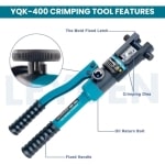 YQK-400 Hydraulic Crimping Tool 16-400mm² for Copper Terminal Lugs Plier, 20 Ton Pressure New Manual Hydraulic Crimper