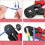 Wire Crimping Tool Kit Ferrule Crimping Plier with 1200pcs Terminals Ferrule Wire Copper Crimp Connector & Crimper Plier Self Adjusting Electrician Ratchet (Wire Crimper)