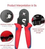 Wire Crimping Tool Kit Ferrule Crimping Plier with 1200pcs Terminals Ferrule Wire Copper Crimp Connector & Crimper Plier Self Adjusting Electrician Ratchet (Wire Crimper) - Image 6