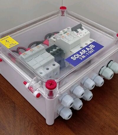 DCDB 3 in 1 Out 600V Inbuilt 3 x 20A Fuses, 600V SPD and MCB (3 Series/String x up to 12 Panels Max.) (with MCB, 3IN1 600V)
