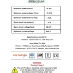 Loom Solar Panel 20 watt - 12 volt for Small Battery Charging